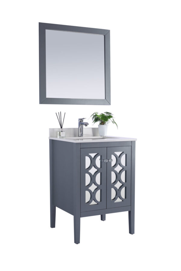 Laviva Mediterraneo 24" Grey Bathroom Vanity with White Quartz Countertop