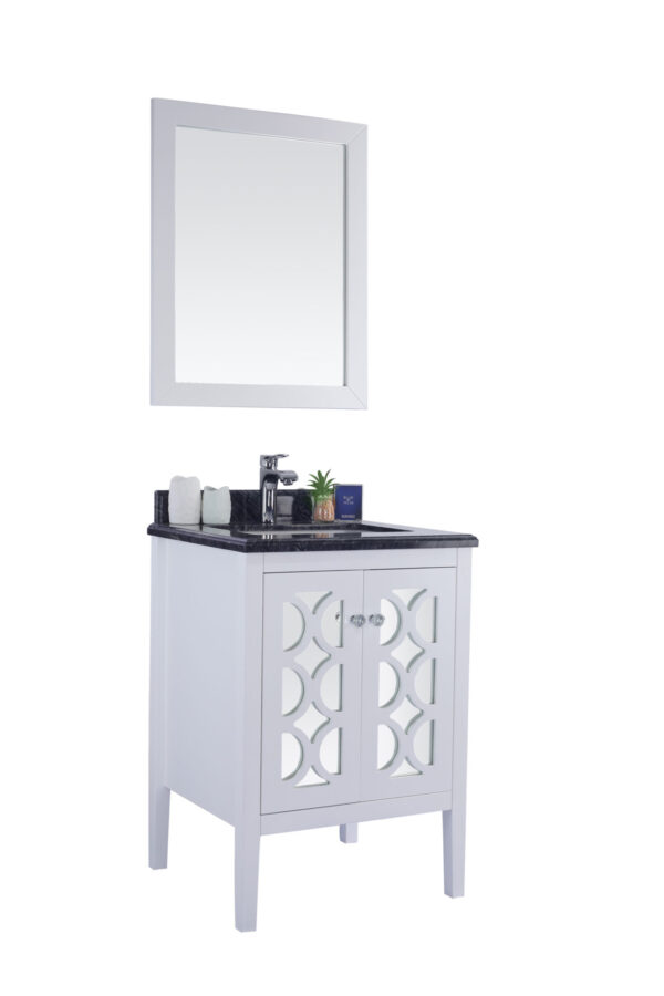 Laviva Mediterraneo 24" White Bathroom Vanity with Black Wood Marble Countertop