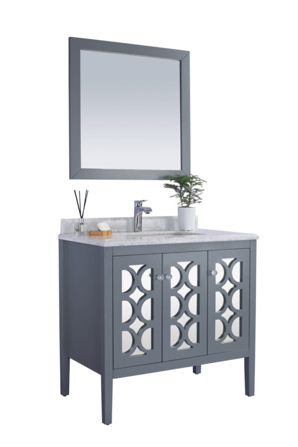 Laviva Mediterraneo 36" Grey Bathroom Vanity with White Carrara Marble Countertop