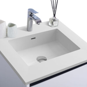 Laviva Alto 24" White Bathroom Vanity with Matte White VIVA Stone Solid Surface Countertop