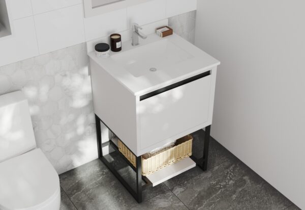 Laviva Alto 24" White Bathroom Vanity with White Quartz Countertop