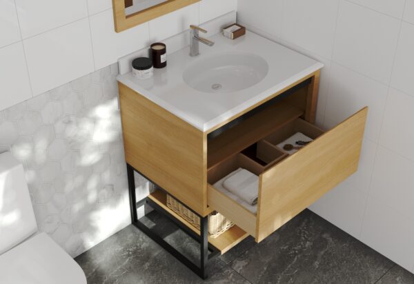 Laviva Alto 30" California White Oak Bathroom Vanity with Pure White Phoenix Stone Countertop