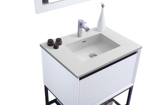 Laviva Alto 30" White Bathroom Vanity with Matte White VIVA Stone Solid Surface Countertop