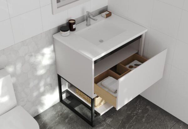 Laviva Alto 30" White Bathroom Vanity with Matte White VIVA Stone Solid Surface Countertop