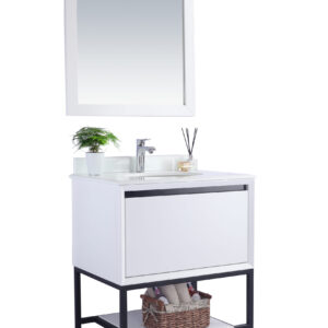 Laviva Alto 30" White Bathroom Vanity with Pure White Phoenix Stone Countertop