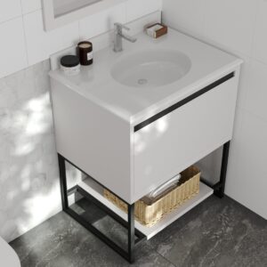 Laviva Alto 30" White Bathroom Vanity with Pure White Phoenix Stone Countertop