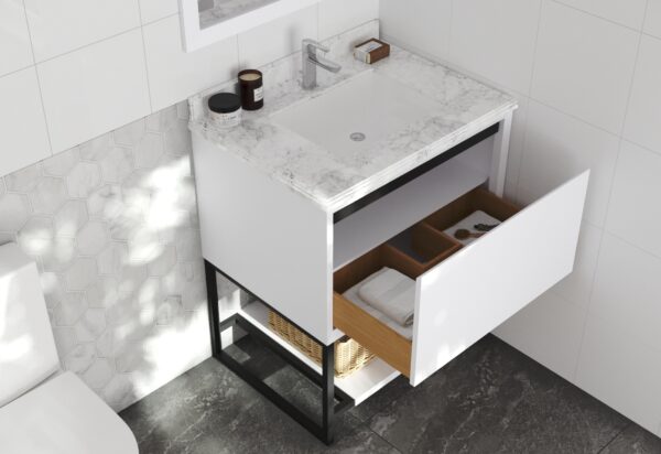 Laviva Alto 30" White Bathroom Vanity with White Carrara Marble Countertop