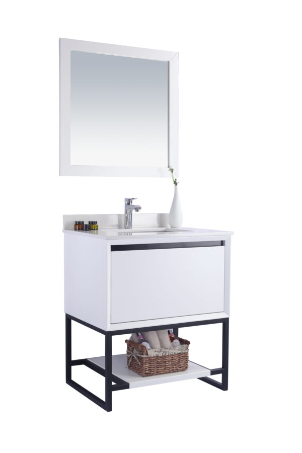 Laviva Alto 30" White Bathroom Vanity with White Quartz Countertop