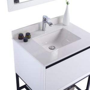 Laviva Alto 30" White Bathroom Vanity with White Quartz Countertop