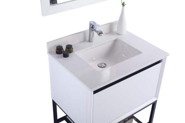 Laviva Alto 30" White Bathroom Vanity with White Quartz Countertop