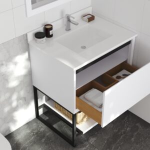 Laviva Alto 30" White Bathroom Vanity with White Quartz Countertop