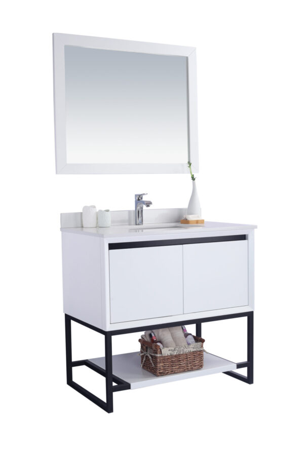 Laviva Alto 36" White Bathroom Vanity with White Quartz Countertop