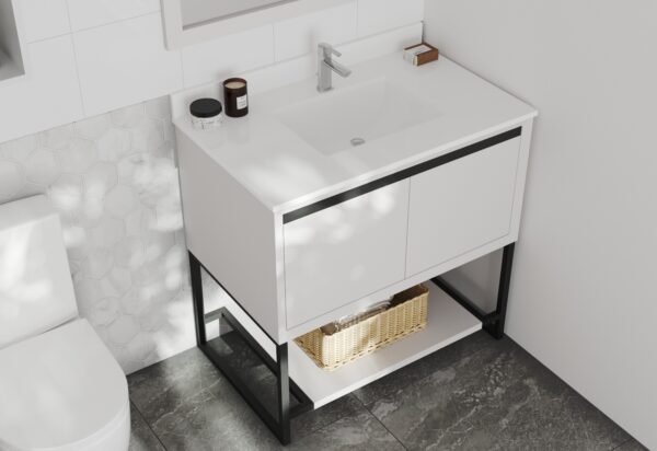 Laviva Alto 36" White Bathroom Vanity with White Quartz Countertop