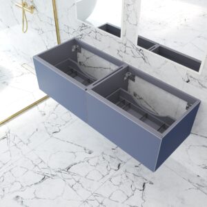 Laviva Vitri 60" Nautical Blue Double Sink Wall Hung Bathroom Vanity Cabinet