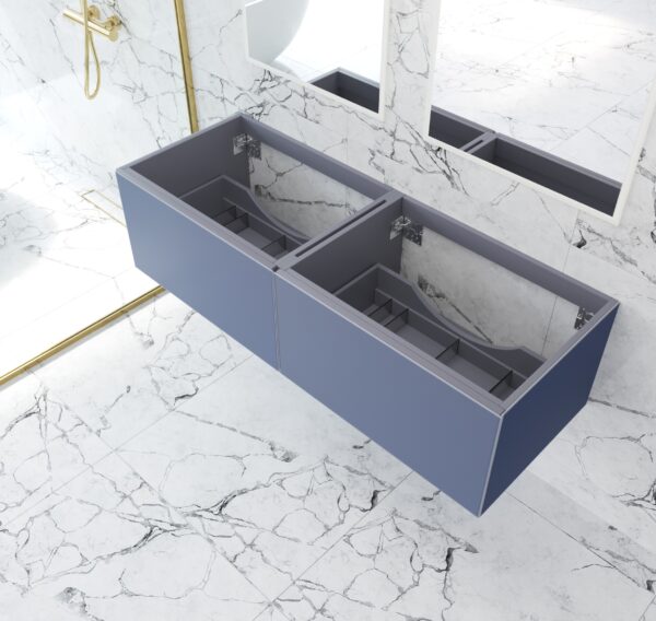 Laviva Vitri 60" Nautical Blue Double Sink Wall Hung Bathroom Vanity Cabinet