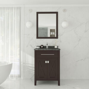 Laviva Wimbledon 24" Brown Bathroom Vanity with Black Wood Marble Countertop