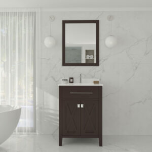 Laviva Wimbledon 24" Brown Bathroom Vanity with White Quartz Countertop