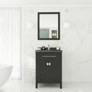 Laviva Wimbledon 24" Espresso Bathroom Vanity with Black Wood Marble Countertop