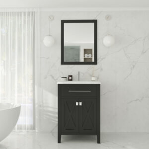 Laviva Wimbledon 24" Espresso Bathroom Vanity with White Carrara Marble Countertop