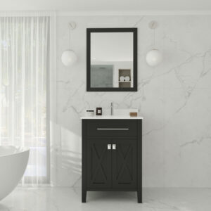 Laviva Wimbledon 24" Espresso Bathroom Vanity with White Quartz Countertop