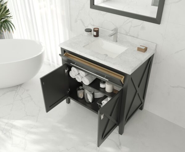 Laviva Wimbledon 36" Espresso Bathroom Vanity with White Carrara Marble Countertop