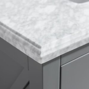 Laviva Wimbledon 36" Grey Bathroom Vanity with White Carrara Marble Countertop