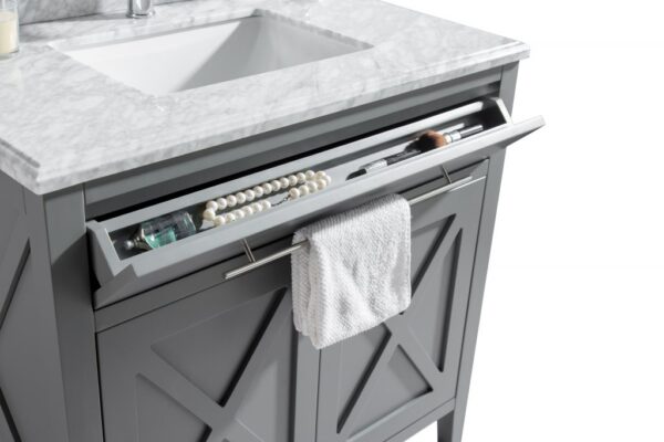 Laviva Wimbledon 36" Grey Bathroom Vanity with White Carrara Marble Countertop