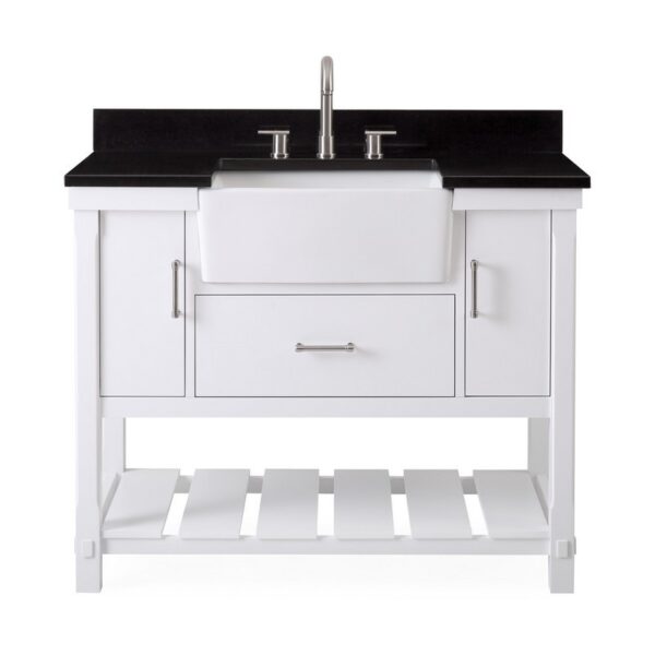 Chans Furniture 7042-WT42-GT 42 Inches Kendia Farmhouse Sink Bathroom Vanity