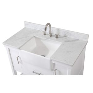 Chans Furniture 7042-WT42-RA 42 Inches Kendia Farmhouse Sink Bathroom Vanity