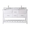 Chans Furniture GD-7060-WT60-RA 60 Inches Kendia Farmhouse Double Sink Bathroom Vanity