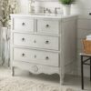 Chans Furniture HF081CK Daleville 34 Inch Distressed Grey Bathroom Sink Vanity