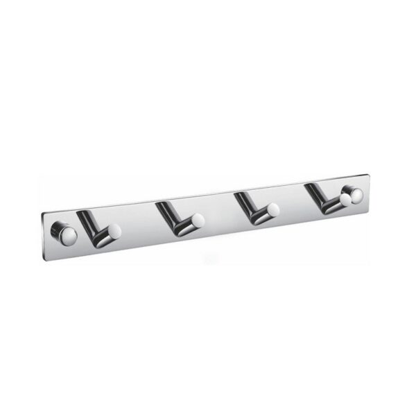 KubeBath 8220-4 Aqua Chiaro Robe Hook with 4 Hooks in Triple Chrome