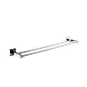 KubeBath 93608 Aqua Piazza Double Towel Bar in Triple Chrome