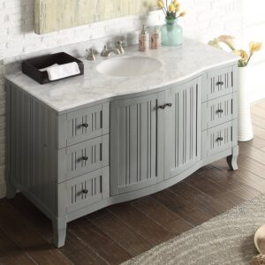 Chans Furniture GD-9717W-48 49 Inch Italian Carrera Marble Counter Top Algar Bathroom Sink Vanity