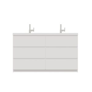 Alya Bath AB-MOA60D Paterno 59 1/8 Inch Double Modern Freestanding Bathroom Vanity