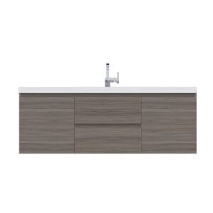 Alya Bath AB-MOF60S Paterno 59 1/8 Inch Single Modern Wall Mounted Bathroom Vanity