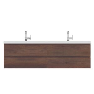 Alya Bath AB-MOF72D Paterno 70 7/8 Inch Modern Wall Mounted Bathroom Vanity