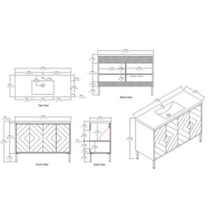 Chans Furniture AC-6648 Eileen 47 1/4 Inch Acrylic Bathroom Sink Vanity