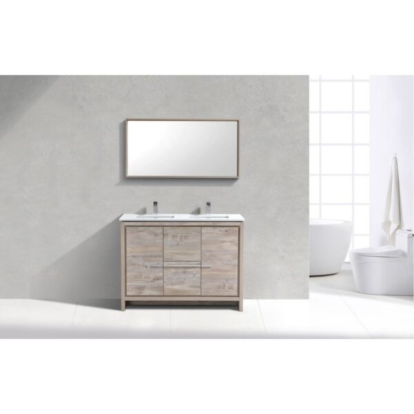 Kubebath AD648D Dolce 48 Inch Freestanding Double Sink Bath Vanity with White Quartz Counter-Top