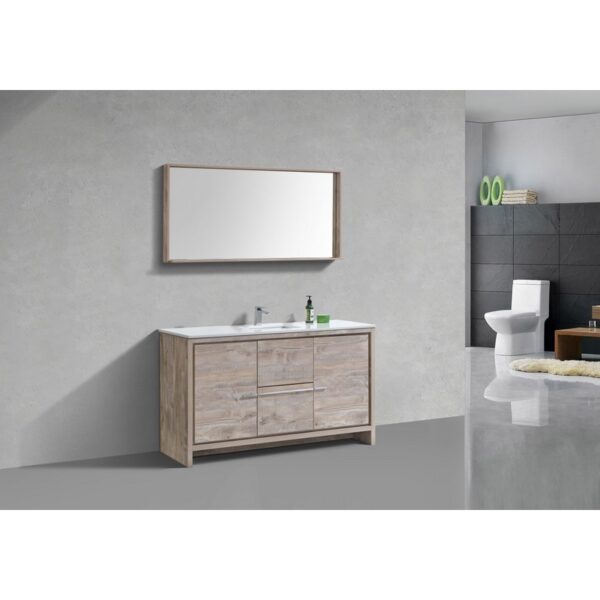 Kubebath AD660S Dolce 60 Inch Freestanding Single Sink Bath Vanity with Quartz Counter-Top