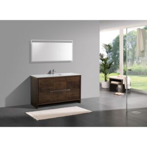 Kubebath AD660S Dolce 60 Inch Freestanding Single Sink Bath Vanity with Quartz Counter-Top