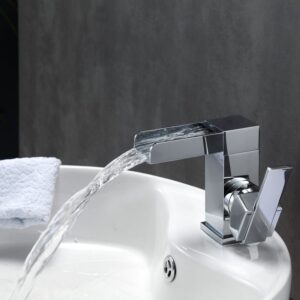 Kubebath AFB103 Aqua Fontana Single Lever Waterfall Faucet in Chrome