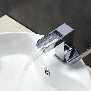 Kubebath AFB103 Aqua Fontana Single Lever Waterfall Faucet in Chrome