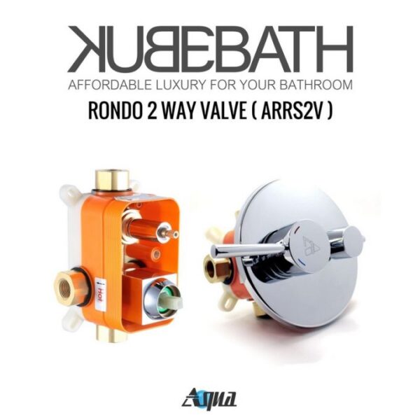 Kubebath R-CR8HH2V Aqua Rondo Shower Set with 8 Inch Ceiling Mount Round Rain Showerhead and Handheld