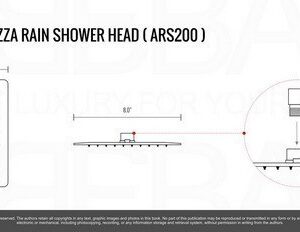 Kubebath KB ARS200 Aqua Piazza 8 Inch Rain Shower Head