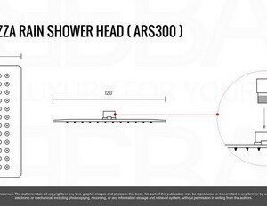 Kubebath KB ARS300 Aqua Piazza 12 Inch Rain Shower Head