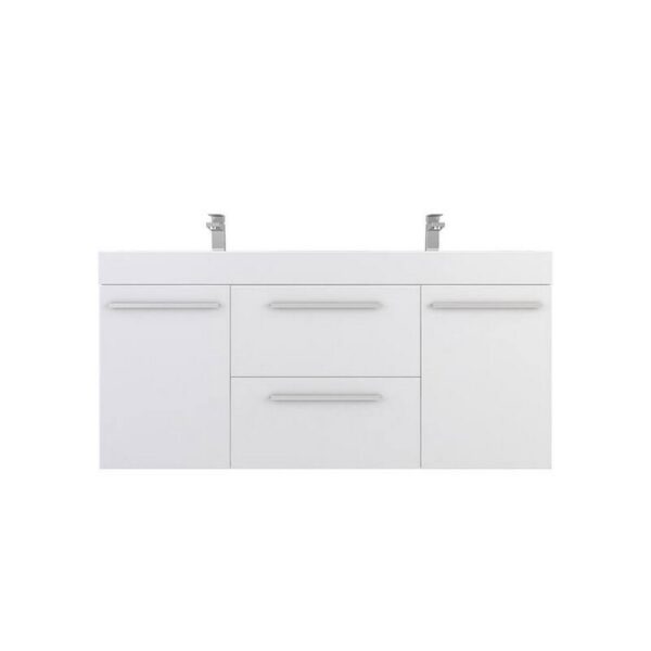 Alya Bath AT-8047-60 Ripley 59 1/8 Inch Wall Mounted Double Sink Bathroom Vanity