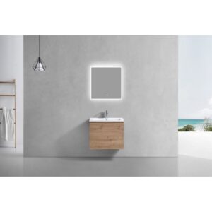 Kubebath BALLI24 Balli 24 Inch Modern Wall Mounted Single Sink Bathroom Vanity with Reinforced Acrylic Composite Top