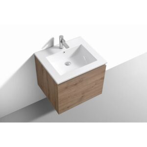 Kubebath BALLI24 Balli 24 Inch Modern Wall Mounted Single Sink Bathroom Vanity with Reinforced Acrylic Composite Top