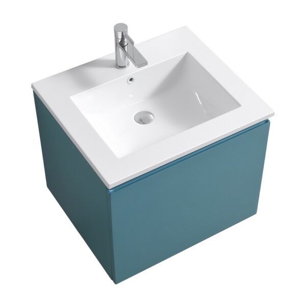 Kubebath BALLI24 Balli 24 Inch Modern Wall Mounted Single Sink Bathroom Vanity with Reinforced Acrylic Composite Top